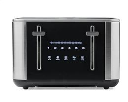 Machine à pain de cuisine Farberware écran tactile grille-pain 4 tranches en acier inoxydable et Machine à petit déjeuner noire 231116