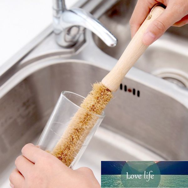 Brosse de nettoyage de cuisine Brosse de coco naturelle Fibre de chanvre Brosse à poêle antiadhésive Huile Dégraissage Plat Lavage Tasse Pot Prix usine conception experte