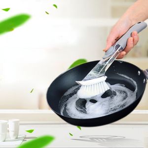 Brosse de nettoyage de cuisine avec éponge à vaisselle 2 en 1 Brosse à vaisselle à long manche Outils de nettoyage ménagers FY2682 P1125
