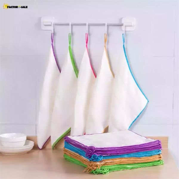 Paño de limpieza de cocina, toalla para lavar platos, fibra de bambú, respetuoso con el medio ambiente, ropa limpiadora de bambú F0225