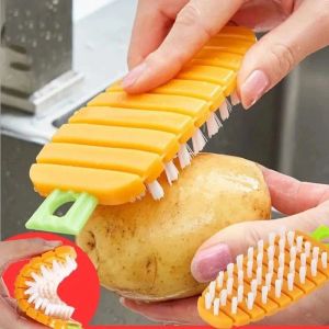 Kitchen Cleaning Tools Silicone Dish Scrubber Crevice Brush Household Fruit and Vegetable Clean Brush Cleaning Accessories 828