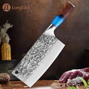 Couteau de cuisine chinois forgé à la main en acier à haute teneur en carbone, couteau de cuisine utilitaire de Chef, couteau de boucher à légumes