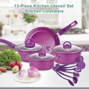 Juego de utensilios de cocina de cocina de 13 piezas Pots antiadherentes de cocina Juego de cañas de cocina Regalos para amigos y familiares 231220