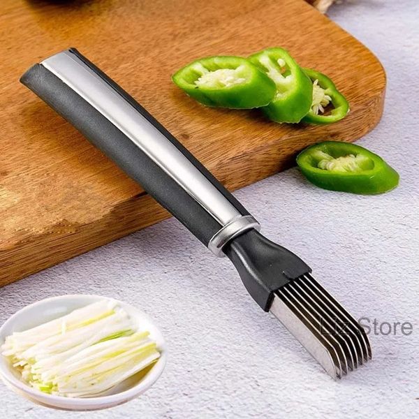 Cortador de cocina para cortar cebolla, utensilios con cuchillas, cebollas verdes picadas, cuchillos para cortar ajos, brotes, cortador triturado, herramienta de cocina perezosa para el hogar TH1220