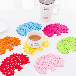 Keukendecoratie boomvormige kleurrijke viltcup coaster mat kussen voor kom mokglasdrankaccessoires