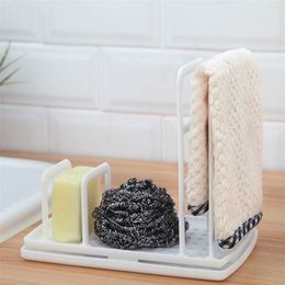 Keuken Desktop Rag Rack Multi-Function Doek Dravel Drain Free Punching Sponge Soap Shelf Storage Houders Rekken Schotel Drainer 211110