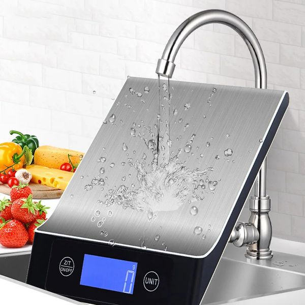 Balances numériques électroniques de cuisine 15Kg1g pèse les aliments cuisson cuisson Balance de café Balance numérique intelligente en acier inoxydable grammes 240105