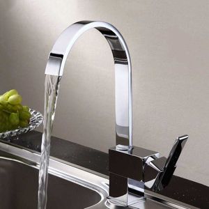 Grifo de cocina y agua fría Fregadero de cocina Grifo de una sola manija Grifo mezclador de agua Rotación de 360 grados Grifos de baño 210719