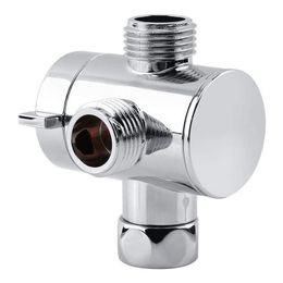 Robinets de cuisine 1 / 2lnch douche et robinet de salle de bain trois w a-adaptrice en argent blanc poli pour les toilettes