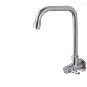 Robinets de cuisine 1pc en acier inoxydable à trou de maulle mono-trou du robinet à eau froide pour lavage du bassin de bac à lavabo