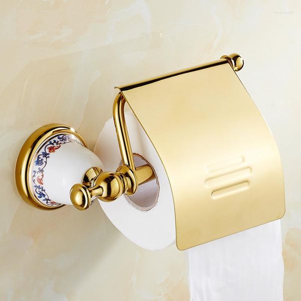 Robinets de cuisine 2 style porte-toilette antique support de papier toilette étagère d'or tissu rétro porte-cuivre porte-cuivre vintage