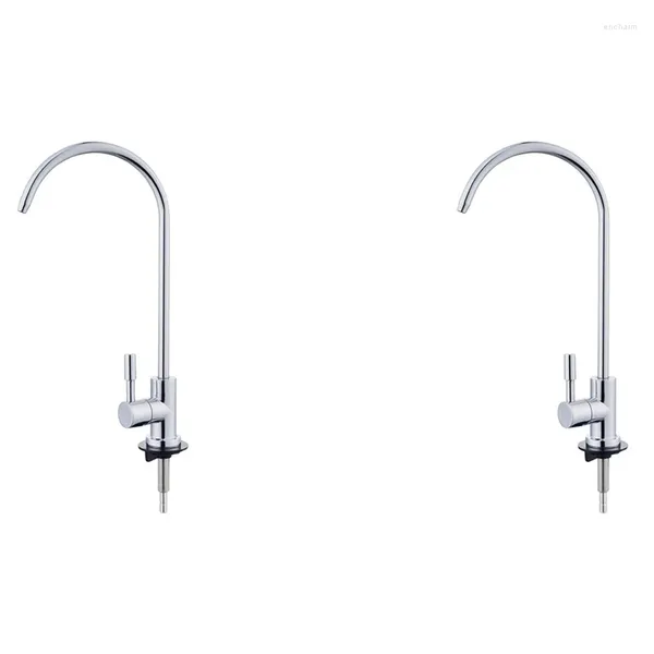 Robinets de cuisine 2x 1/4 pouces, robinet en acier inoxydable avec filtre à eau pour Rotation de l'évier, connexion rapide pour boire