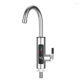 Robinets de cuisine 3000W 220V chauffe-eau électrique instantané robinet en acier inoxydable sans réservoir LED affichage numérique robinet de chauffage pour salle de bain