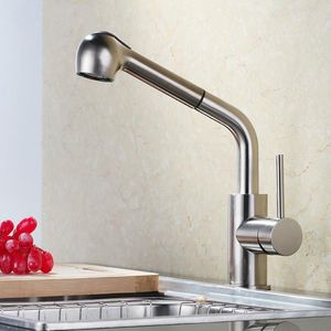 Robinets de cuisine robinet extractible en acier inoxydable 304 et lavabo froid rotatif