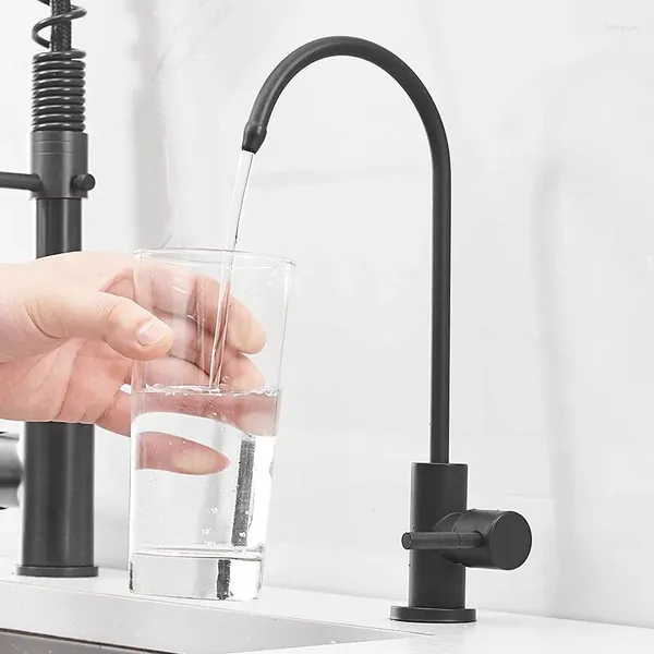 Robinets de cuisine en acier inoxydable 304, purificateur d'eau, évier domestique, Machine à boire droite, noir