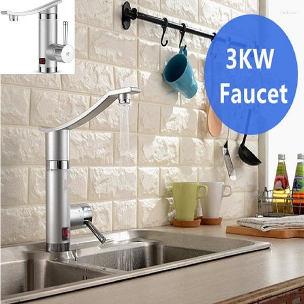 Robinets de cuisine 3KW robinet chauffage rapide cascade chauffe-eau 360 degrés Rotation affichage numérique LCD pour salle de bain