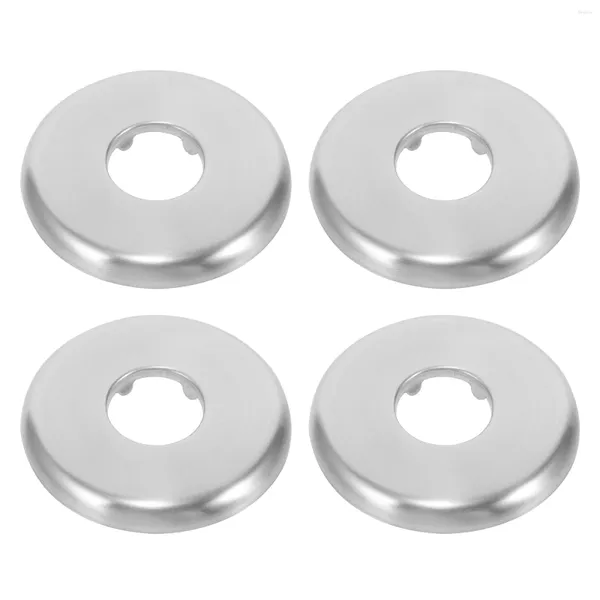 Grifos de cocina 4 PCS Cubierta de grifo decorativa Brida para el hogar Reemplazo Válvula de ángulo Baño Decore Placa de escudo Acero inoxidable para tubería