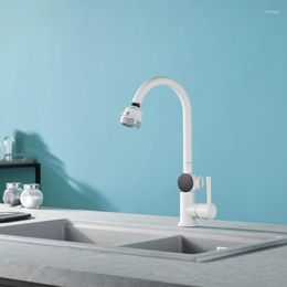 Keukenkranen AZOS digitale display wastafelkraan één gat badkamer enkele handgreep voor toilet wit