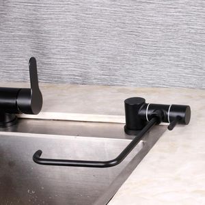 Robinets de cuisine noir robinet de filtre à eau pliable gratuit canette à boire robinet pliant pour système d'osmose inverse