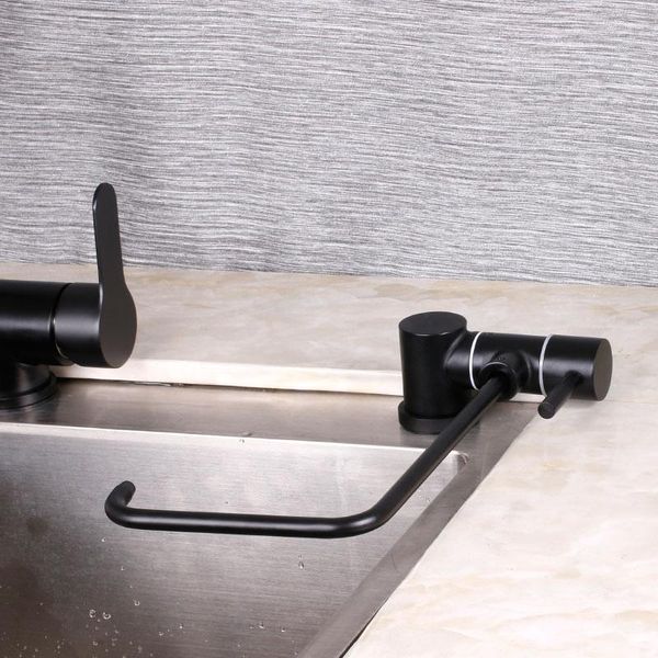 Grifos de cocina, grifo de filtro de agua plegable libre negro, grifo plegable para beber, sistema de ósmosis inversa