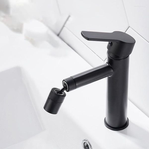 Grifos de cocina Grifo de lavabo de acero inoxidable negro Grifo de baño Universal Boca de burbujeador giratorio Frío y