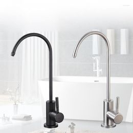 Robinets de cuisine noir robinet à boire droit purificateur d'eau domestique accessoires 304 acier inoxydable