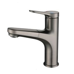 Robinets de cuisine Cuivre pistolet gris robinet extractible lavabo simple lavabo meuble de salle de bain et froid 230411