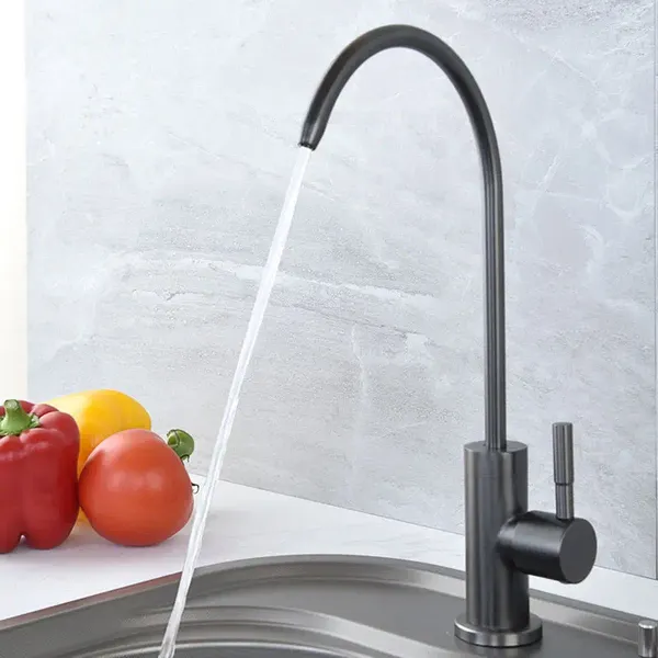 Robinets de cuisine robinet d'eau potable directe robinet d'évier Rotation gris noir Chrome SUS 304 matériau de haute qualité sans plomb