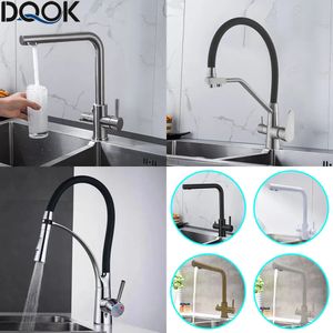 Kitchen Faucets DQOK Drinking Filtered Water Faucet Purification Tap Dual Handle Sink 231026