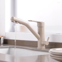 Keukenkranen Dubbele functie 3-weg waterfilter Zwarte kraan Marmer Pure Filler