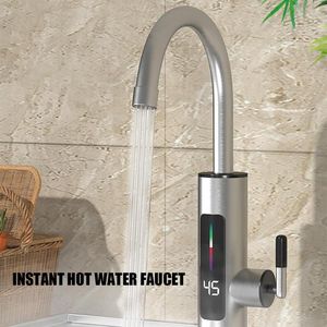 Robinets de cuisine robinet de chauffage instantané électrique 220V chauffe-eau à 360 degrés Rotation rapide Tap LCD numérique pour salle de bain