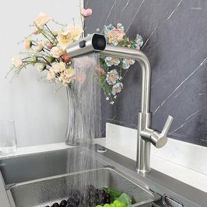 Keukenkranen Fabrieksverkoop Intrekbare Sus 304 Roestvrij staal Geborsteld Huishoudelijke Waterval Regenkraan Home Sink Tap