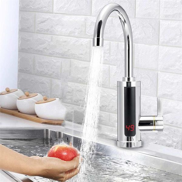 Robinets de cuisine robinet 3000W eau électrique avec robinet de chauffage LED chauffage instantané sans réservoir