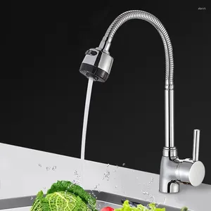 Robinet mitigeur d'eau froide Flexible, robinets de cuisine, évier rotatif à 360 degrés, pulvérisation extractible, lavabo à poignée unique