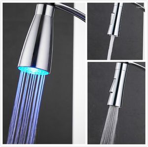 Grifos de cocina Accesorios para grifos ABS Chrome Silver Sink Pull Down Dual Spray Spout Head con y sin LED WF-2008