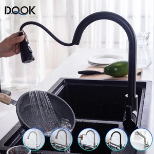 Keukenkranen Kraan Zwarte Kraan Uittrekbare Sink Mixer Geborsteld Nikkel Streamen Sproeierkop Chroom Water 230829