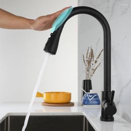 Keukenkranen kraan Gourmet Trek eruit zwarte sensor Smart Touch Control Sink Tap Stream Deck