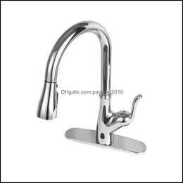 Keukenkranen kranen, douches Accs Home Garden US Stock PL Down Touchless Single Handle kraan Chrome A28 A27 Drop Delivery 2021 30YAK