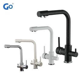 Grifos de cocina Balck filtrado con purificador de latón de punto dual agua potable agua del toque del fregadero del fregadero torneira 220922