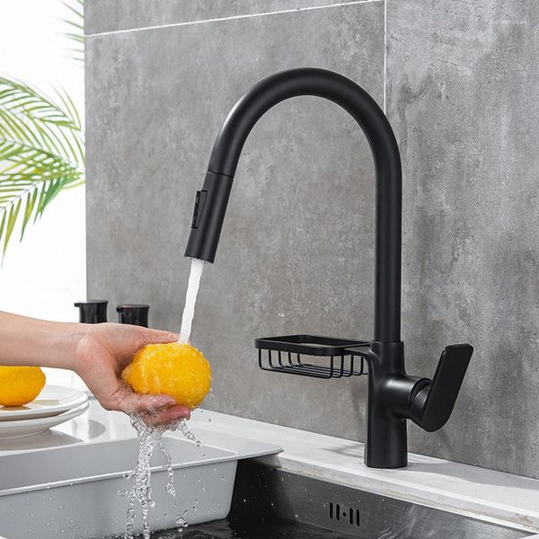 Grifos de cocina, grifos flexibles de oro rosa para electrodomésticos, muebles negros, grifo de China, grifo de lavabo de baño de agua potable, latón