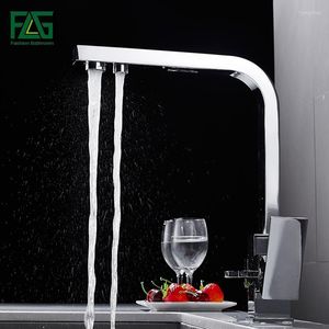 Robinets de cuisine FLG en laiton carr￩ Tap ￠ 360 degr￩s Rotation avec purification de l'eau Comprend le m￩langeur robinet pour 1024-33c