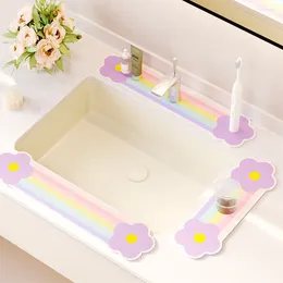 Robinets de cuisine motif de fleur diatomite padbant pad-mildew dingant drainet de robinets sans glissement tapis