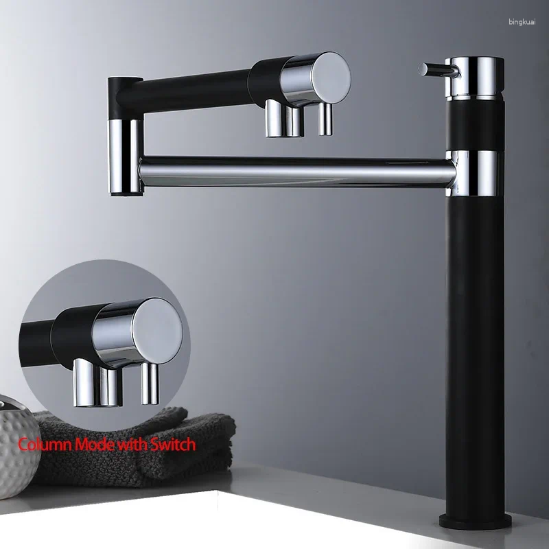 Kitchen Faucets Foldable Faucet Brass Pot Filler 360 Degree Rotating Cold Sink Folding Retractable Swing Joints Spout