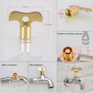 Keukenkranen voor waterkraan vaste koper Special Lock Radiator Sanitair Bleeding Keys Square Socket Gat -kraan