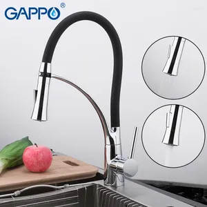 Robinets de cuisine Gappo Black Brass Robinet Deck Mounted évier Tap Cold and Water Mixer ACCESSOIRES Y40516