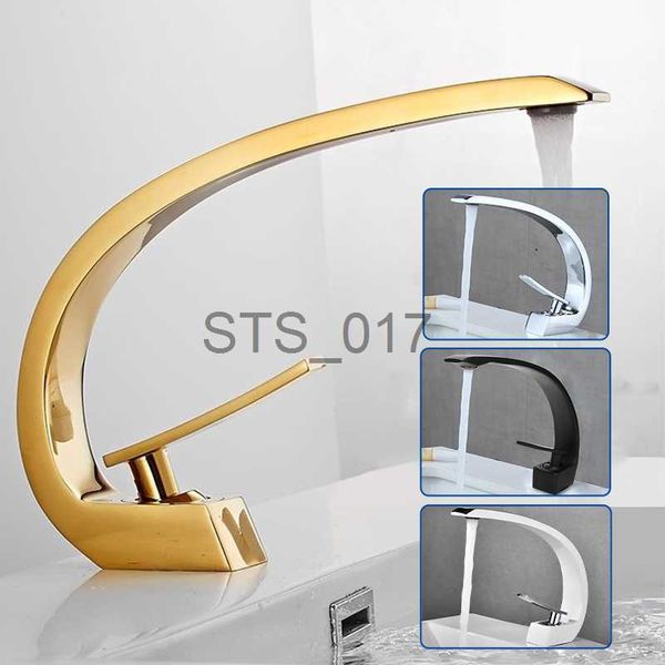 Robinets de cuisine doré luxe salle de bain évier robinet cascade robinets mitigeur chaud et froid mitigeur laiton lavabo robinets modernes montage sur pont x0712