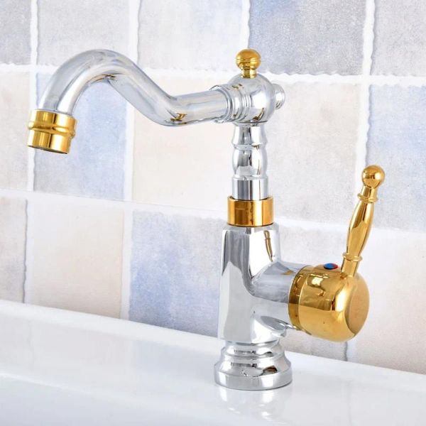 Robinets de cuisine en argent doré en laiton pivotant sperme de salle de bain robinet bassin et mélangeur d'eau froids dsfgy2