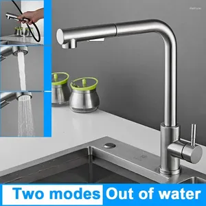 Robinets de cuisine GunGray 360 ° rotatif deux modèles de flux extractible robinet d'évier buse de pulvérisation en acier inoxydable mélangeur d'eau froide pont de robinet
