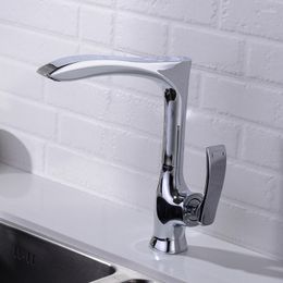 Robinets de cuisine robinet d'évier en laiton de haute qualité Chrome 1 trou poignée robinet d'eau froide Design moderne cuivre