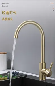 Robinets de cuisine robinets d'évier doré brossé de haute qualité